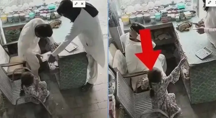 নিষ্পাপ শিশুটির আচরণে থেমে গেলো ডাকাতি: ভিডিও ভাইরাল