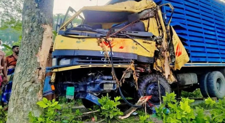 শার্শায় নিয়ন্ত্রণ হারিয়ে গাছে কভার্ড ভ্যানের ধাক্কা, চালকের সহকারী নিহত